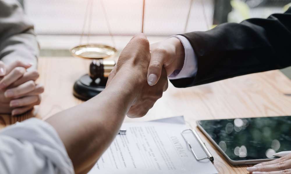 Two Person in Long-sleeved Shirt Shakehand